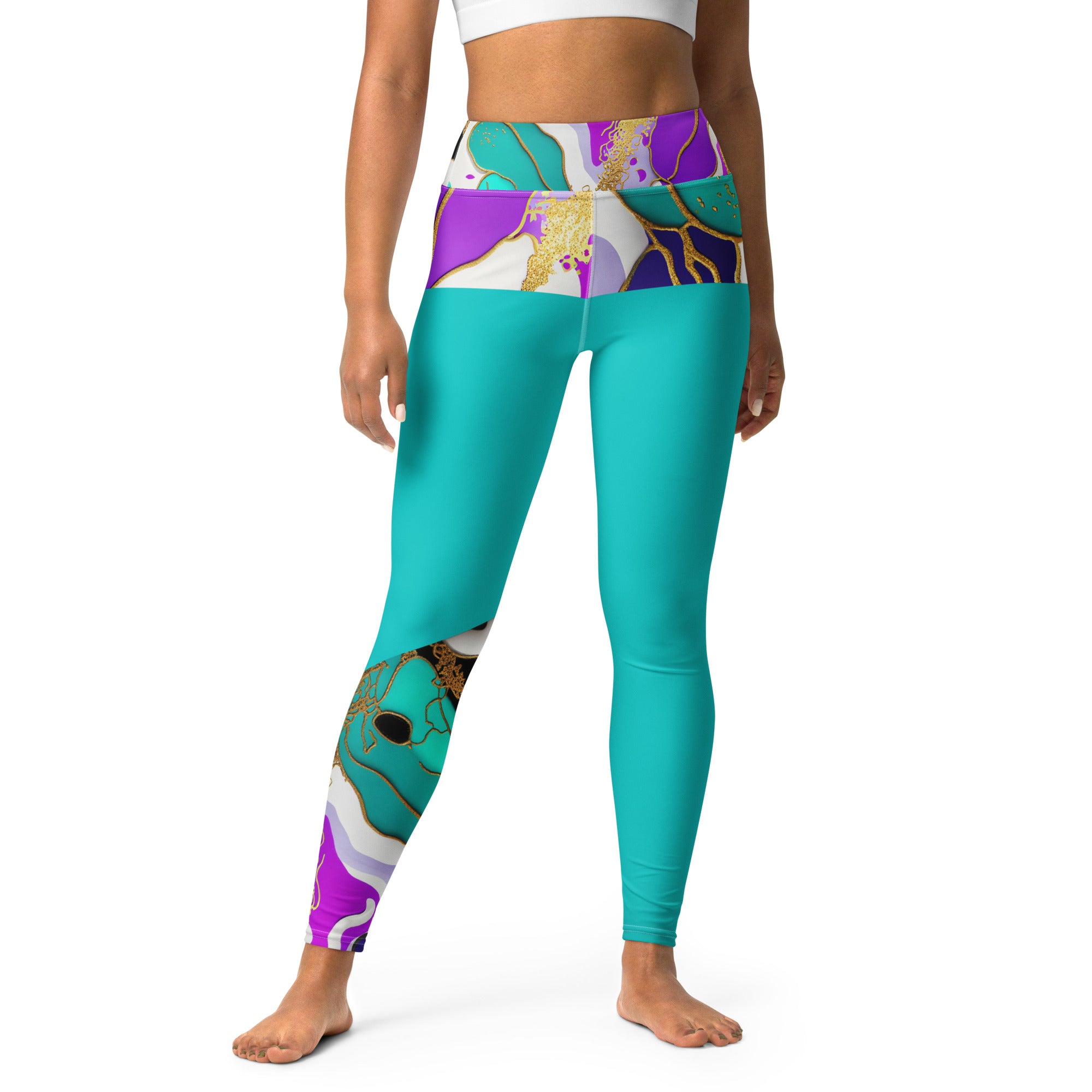 Arty Yoga Pants. Gym or Workout High Waist Leggings. "Artz" Streetwear by WickedYo.